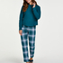 Lange pyjama set, Blauw