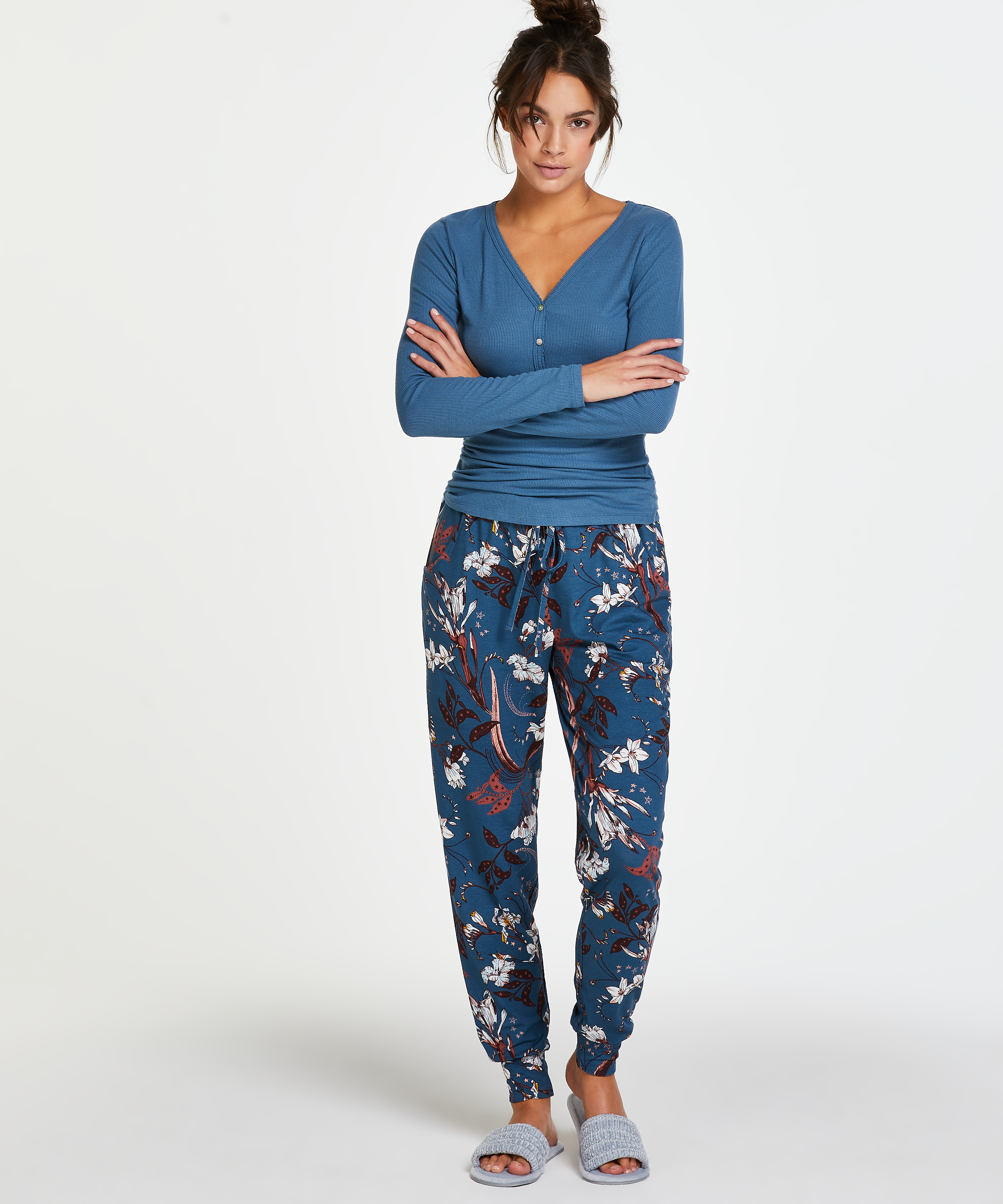 Pantalon de pyjama Jersey, Bleu, main