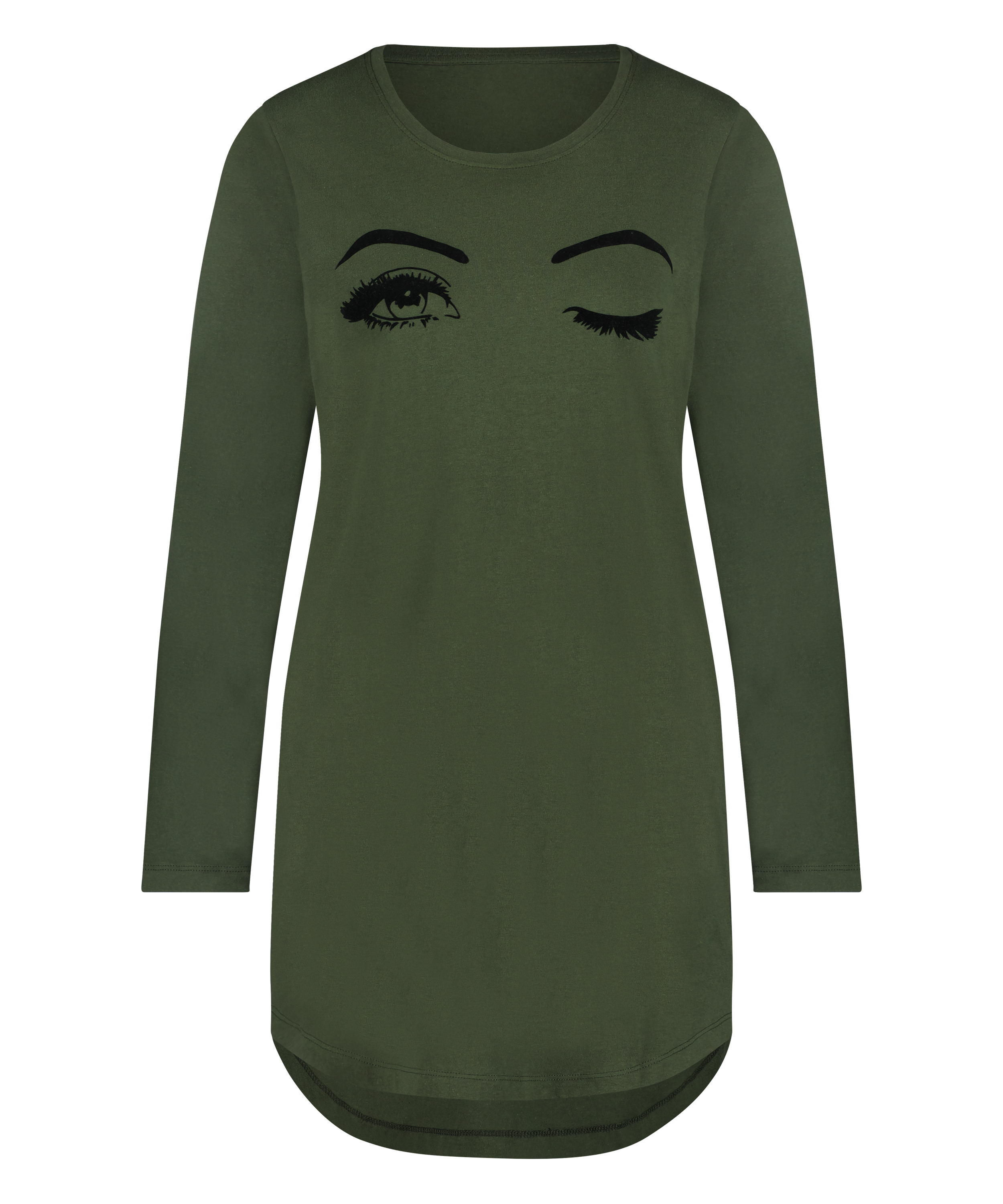 Chemise de nuit col rond, Vert, main