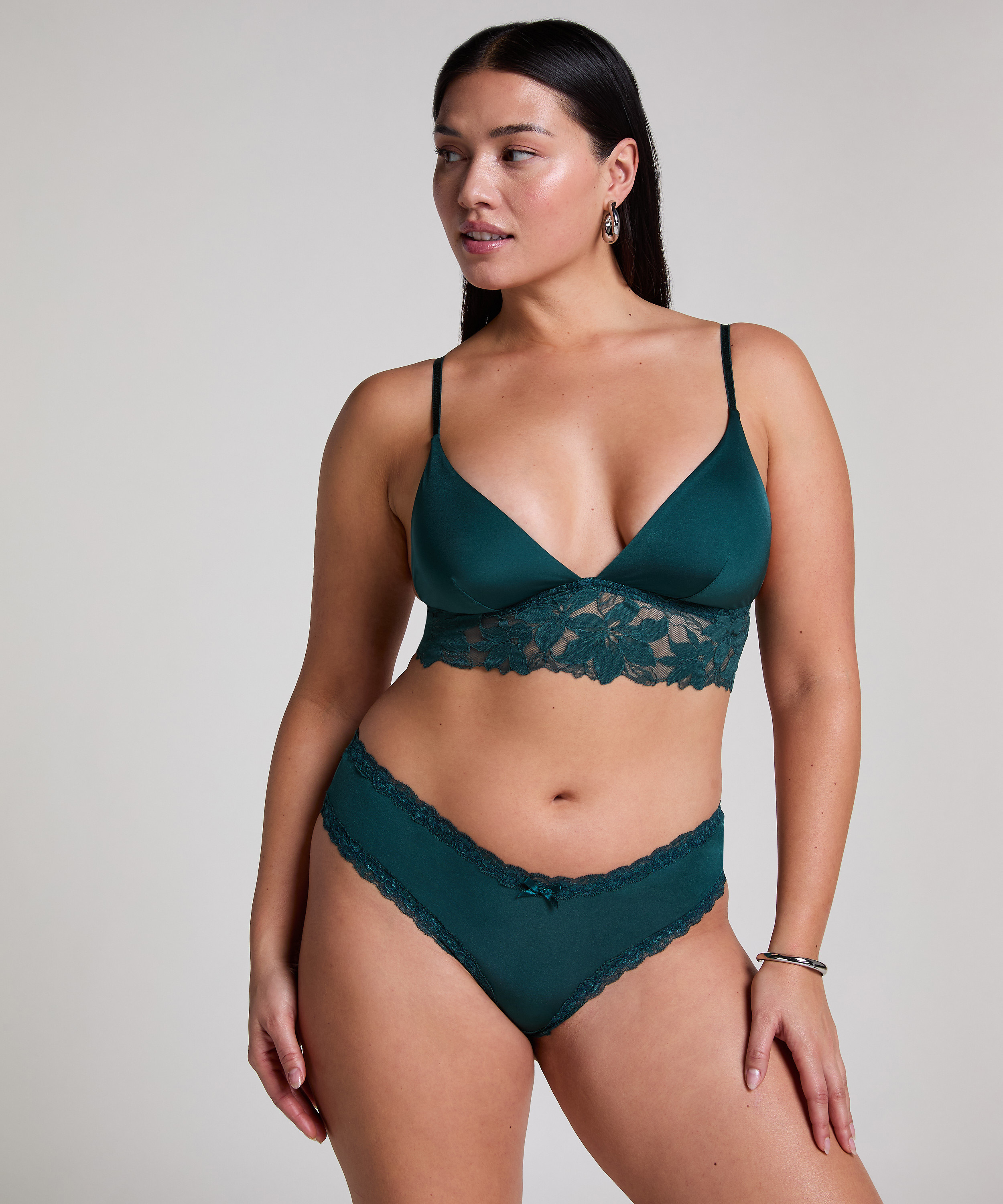 Slip br&eacute;silien V-shape mesh, Vert, main