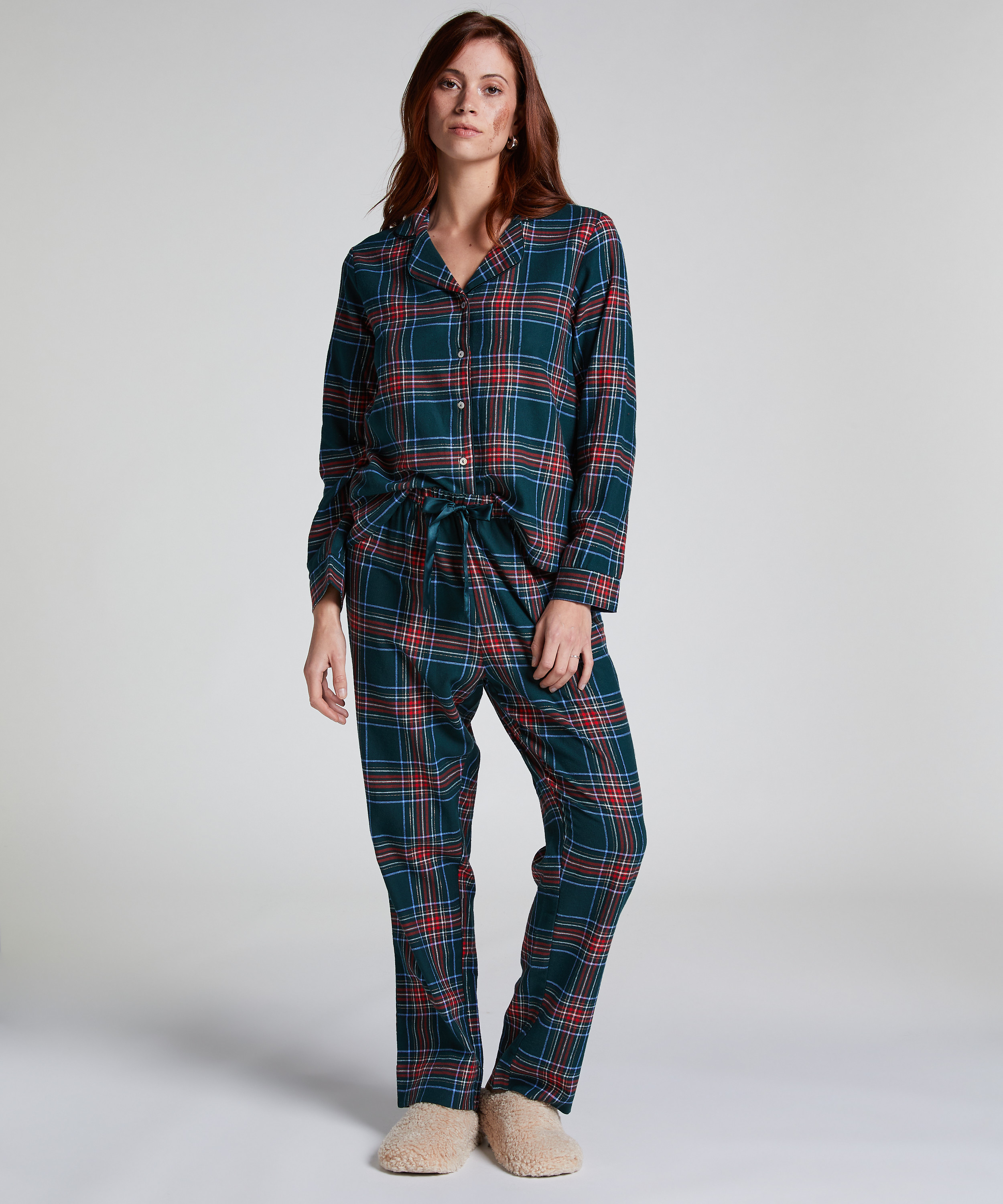 Pyjamaset Flannel, Groen, main