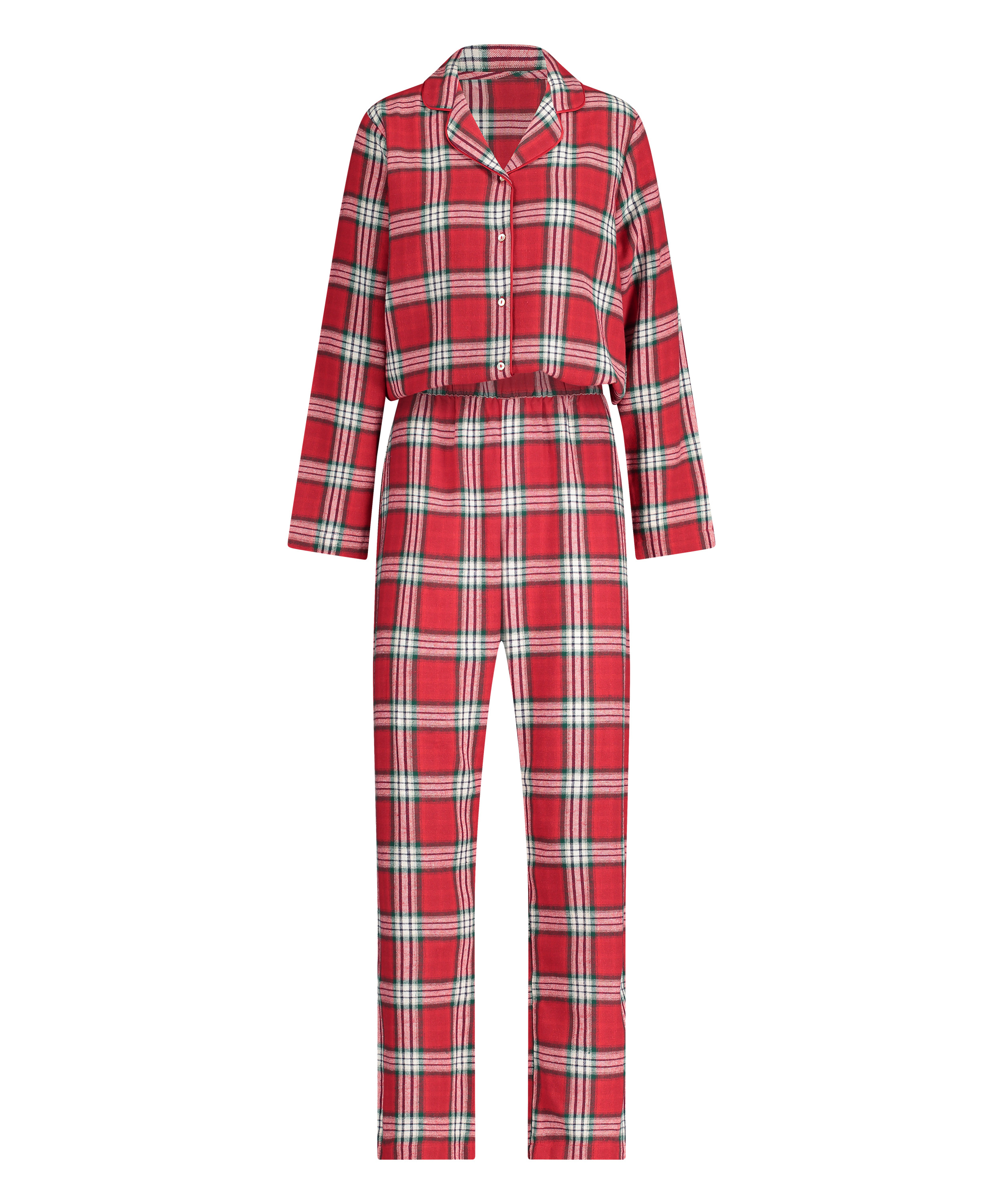 Pyjama set check Twill, Rood, main