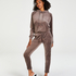 Hoodie en velours, Brun
