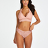 Slip br&eacute;silien jambe haute, Rose