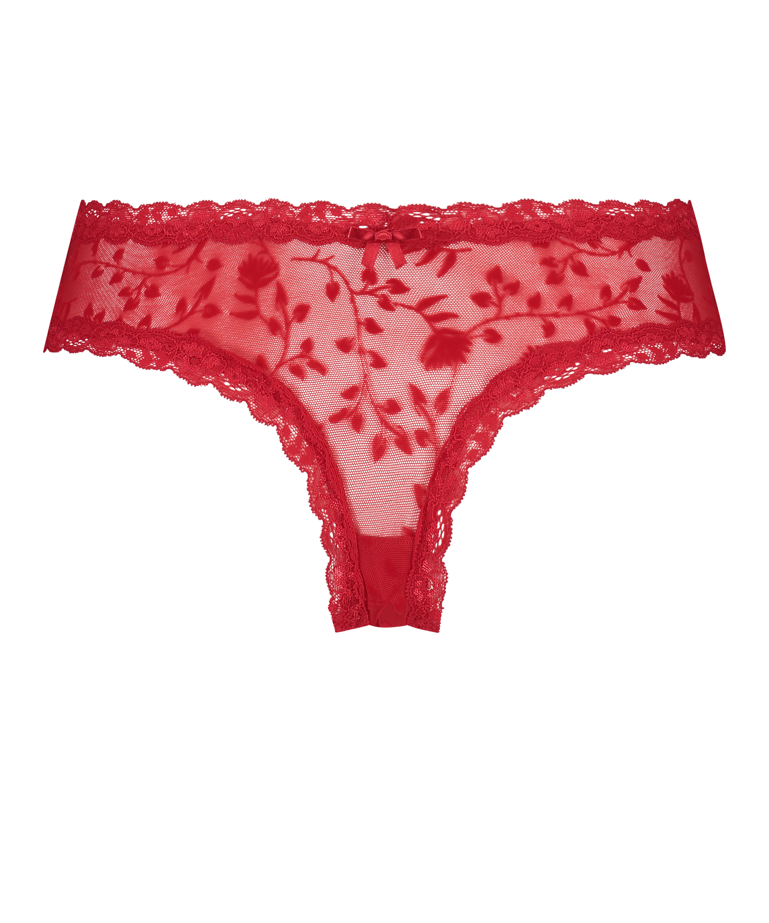 Slip br&eacute;silien V-shape mesh, Rouge, main