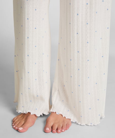 Pyjamabroek Pointelle, Blauw