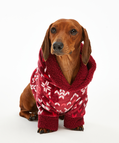 Fleece honden onesie, Rood