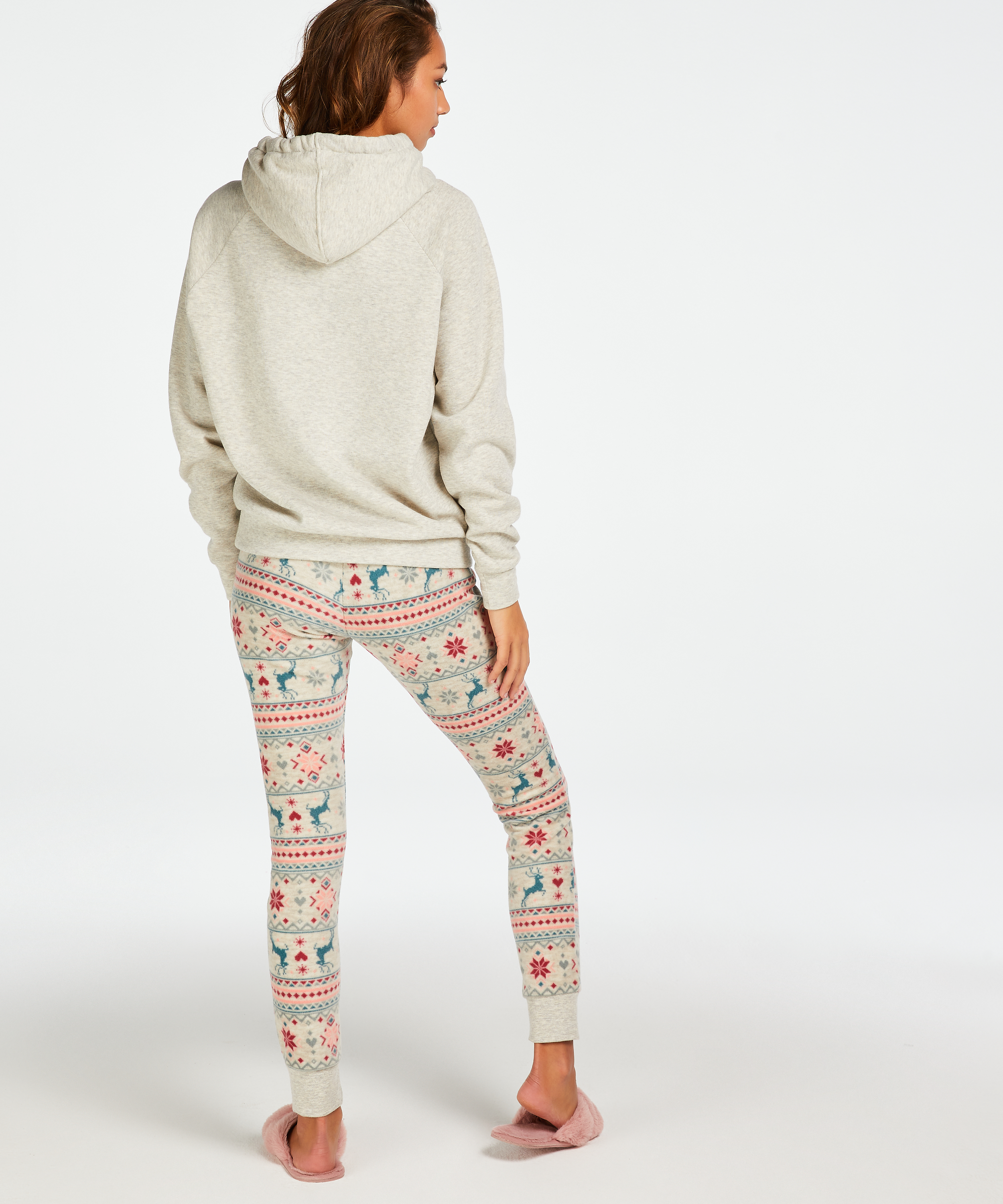 Lange mouwen Hoodie, Beige, main