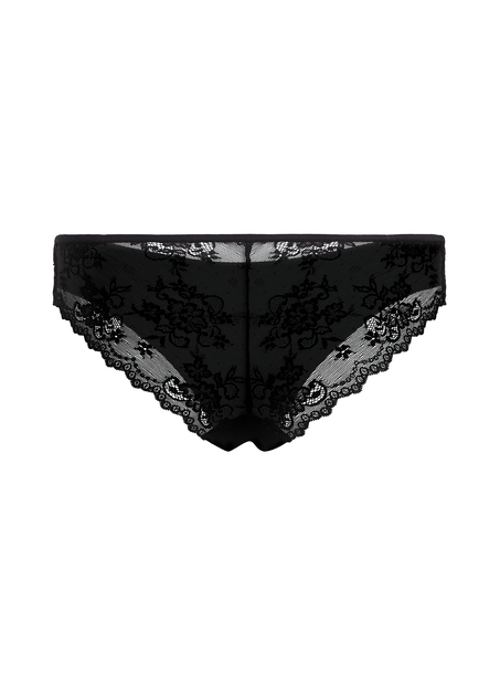 Slip br&eacute;silien Invisible Lace Back, Noir