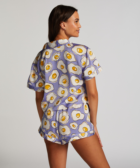 Pyjama short Satin, Paars