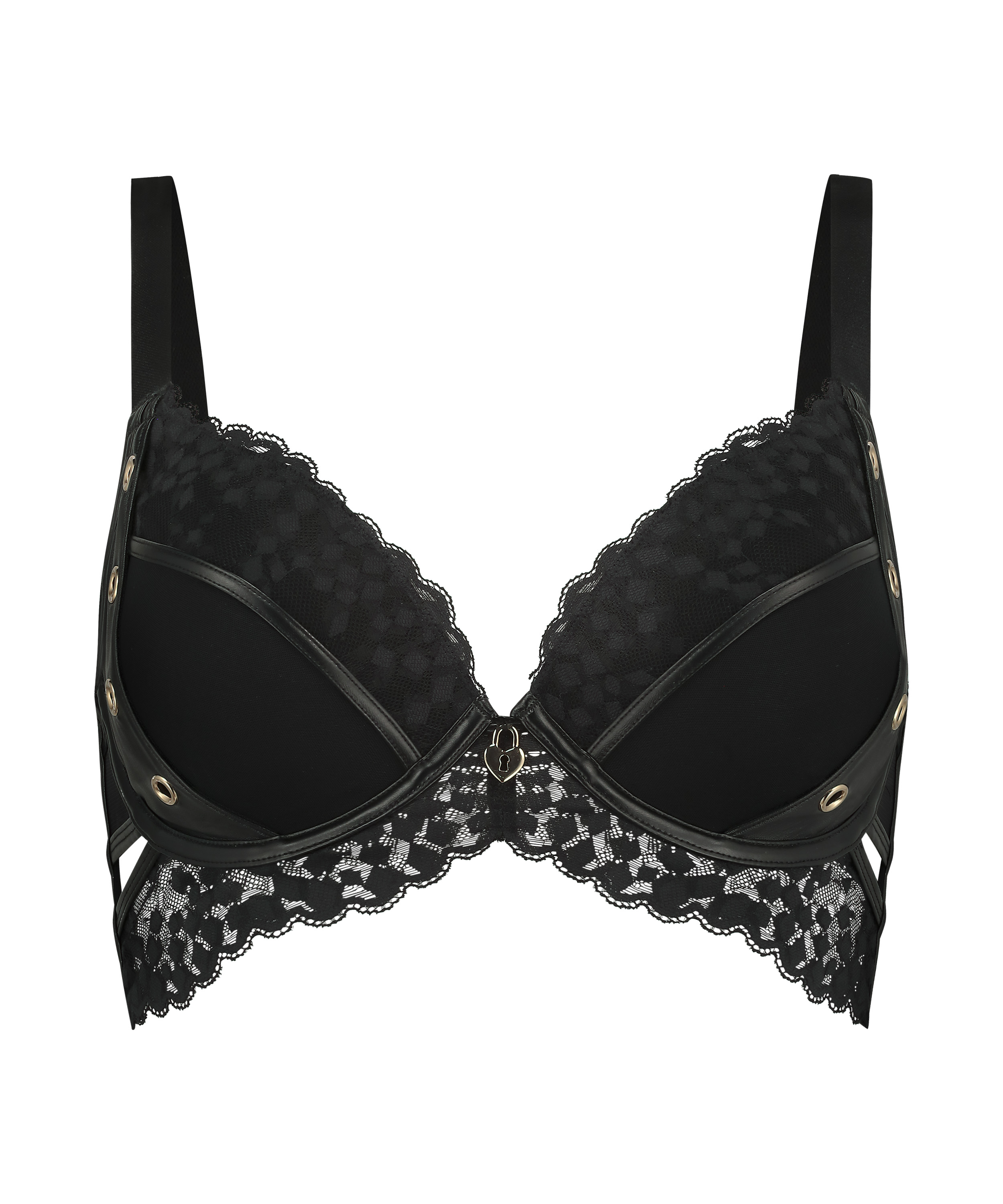 Voorgevormde longline push-up beugel bh Desire, Zwart, main