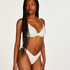 Bas de bikini &agrave; taille haute Sri Lanka, Blanc