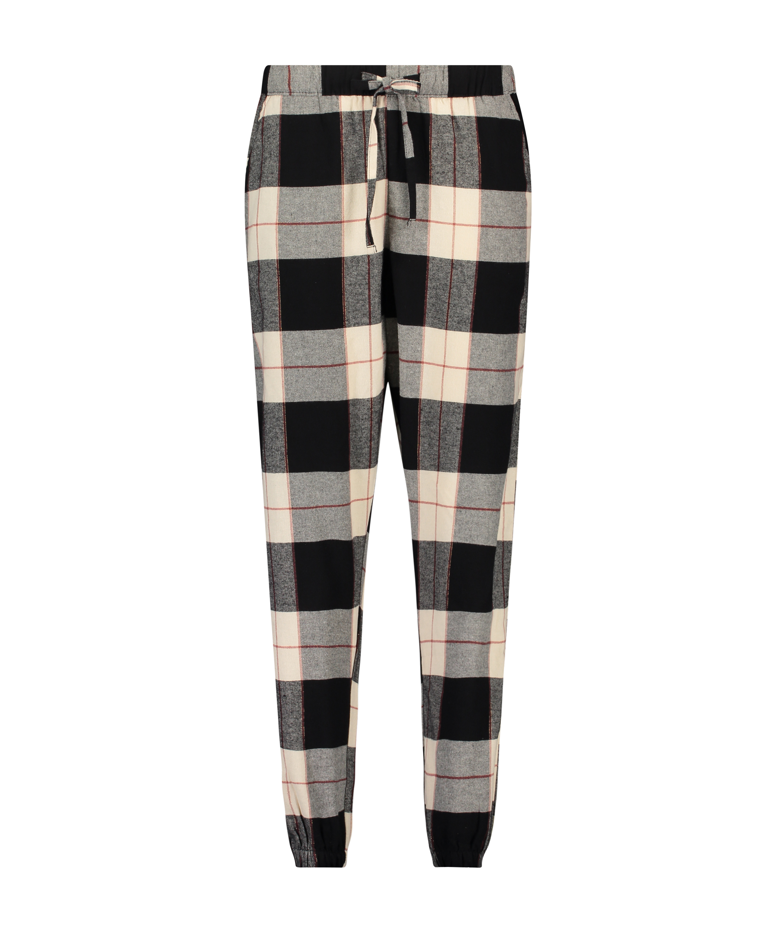 Petite Pyjamabroek Twill Check, Zwart, main