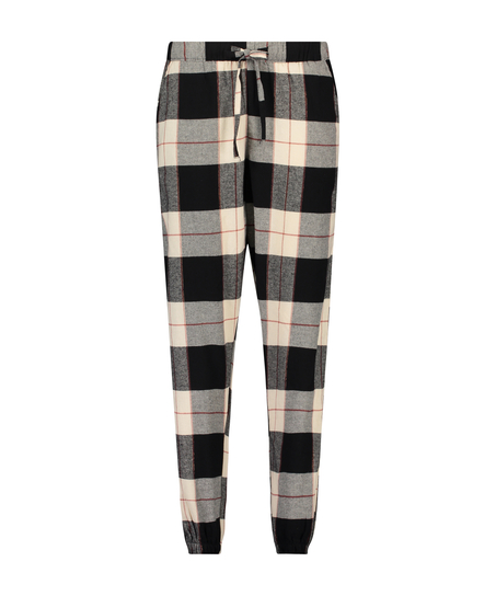 Petite Pyjamabroek Twill Check, Zwart
