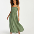 Robe longue Smocked, Vert