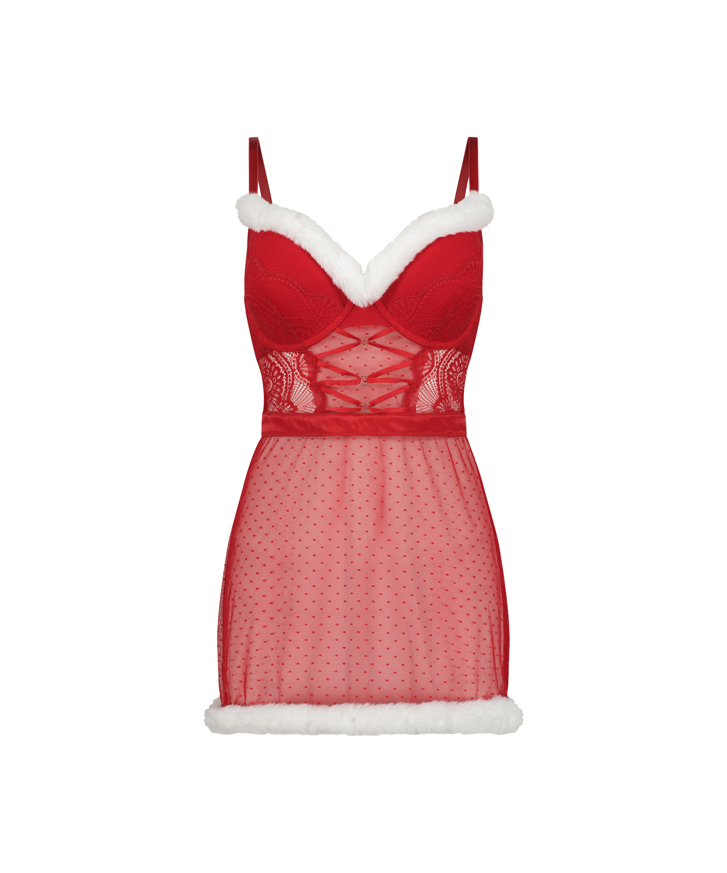 Beugel slipdress Sexy Santa, Rood, main
