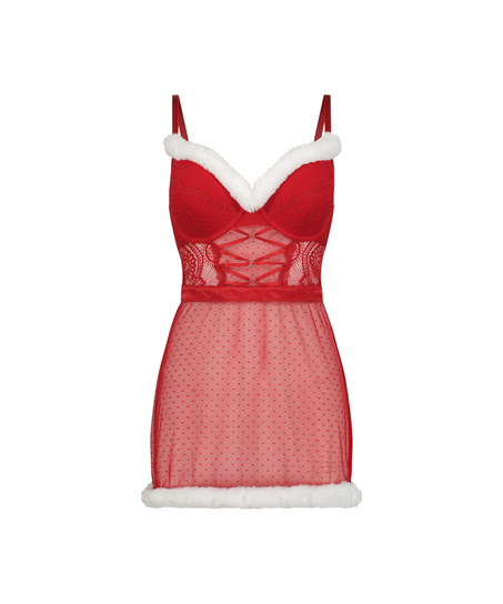 Beugel slipdress Sexy Santa, Rood