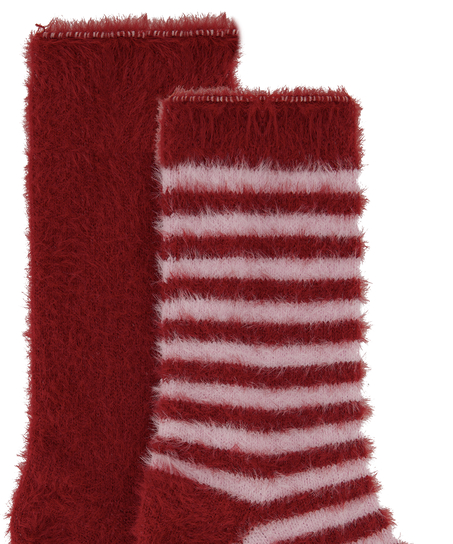 2 paar sokken Cosy, Rood