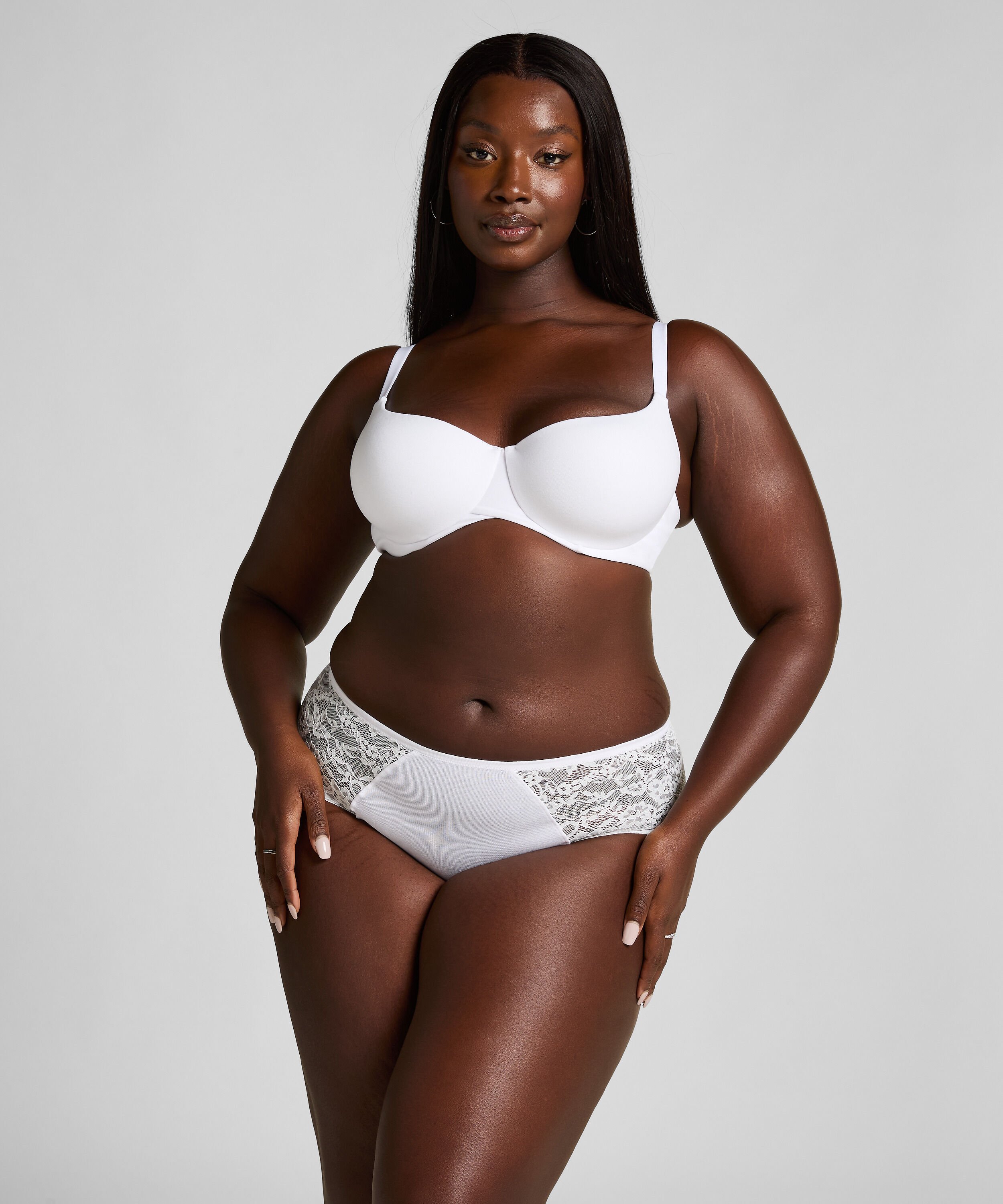 Superslip midi kant, Wit