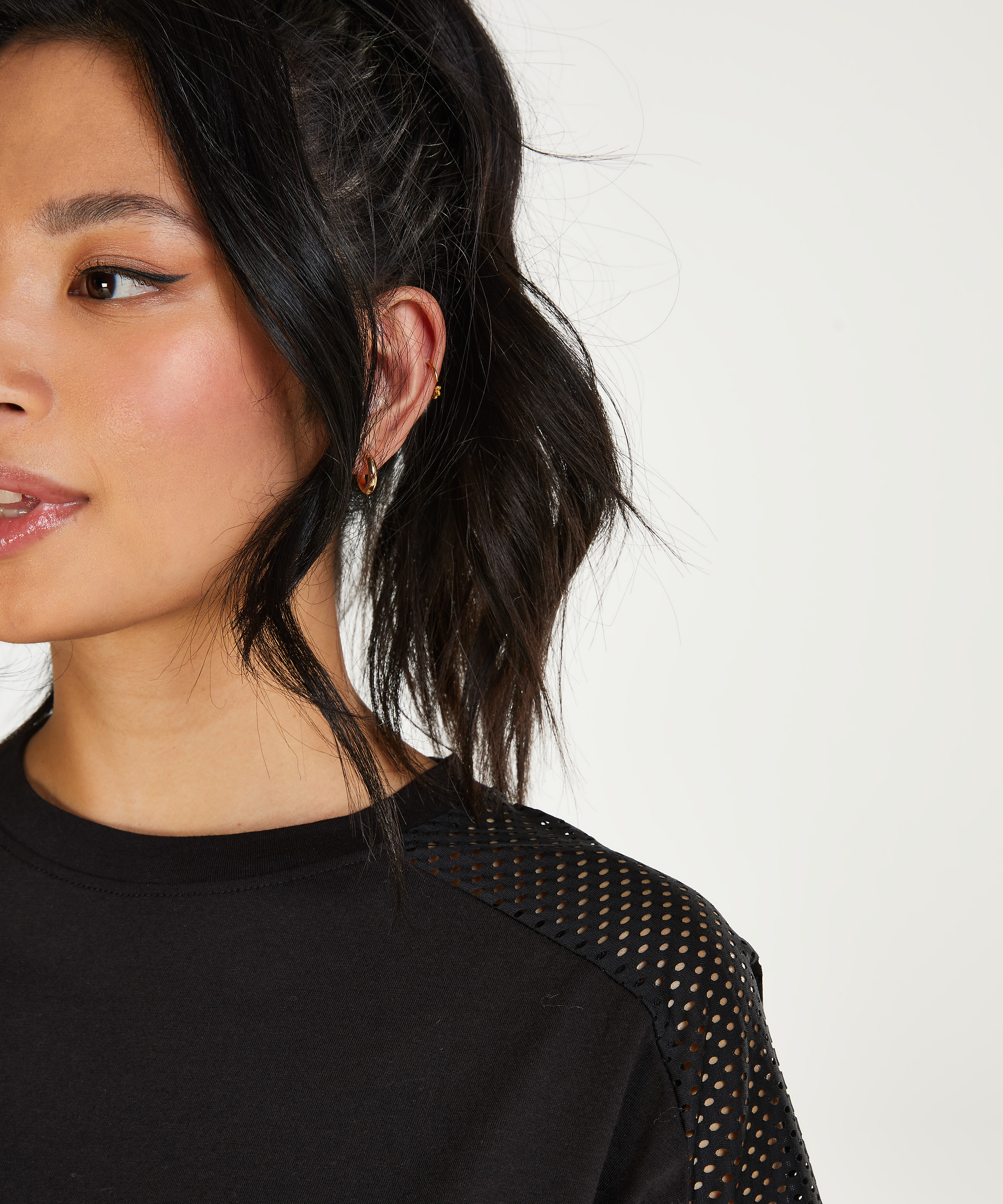 HKMX Crop Top Mesh, Zwart, main