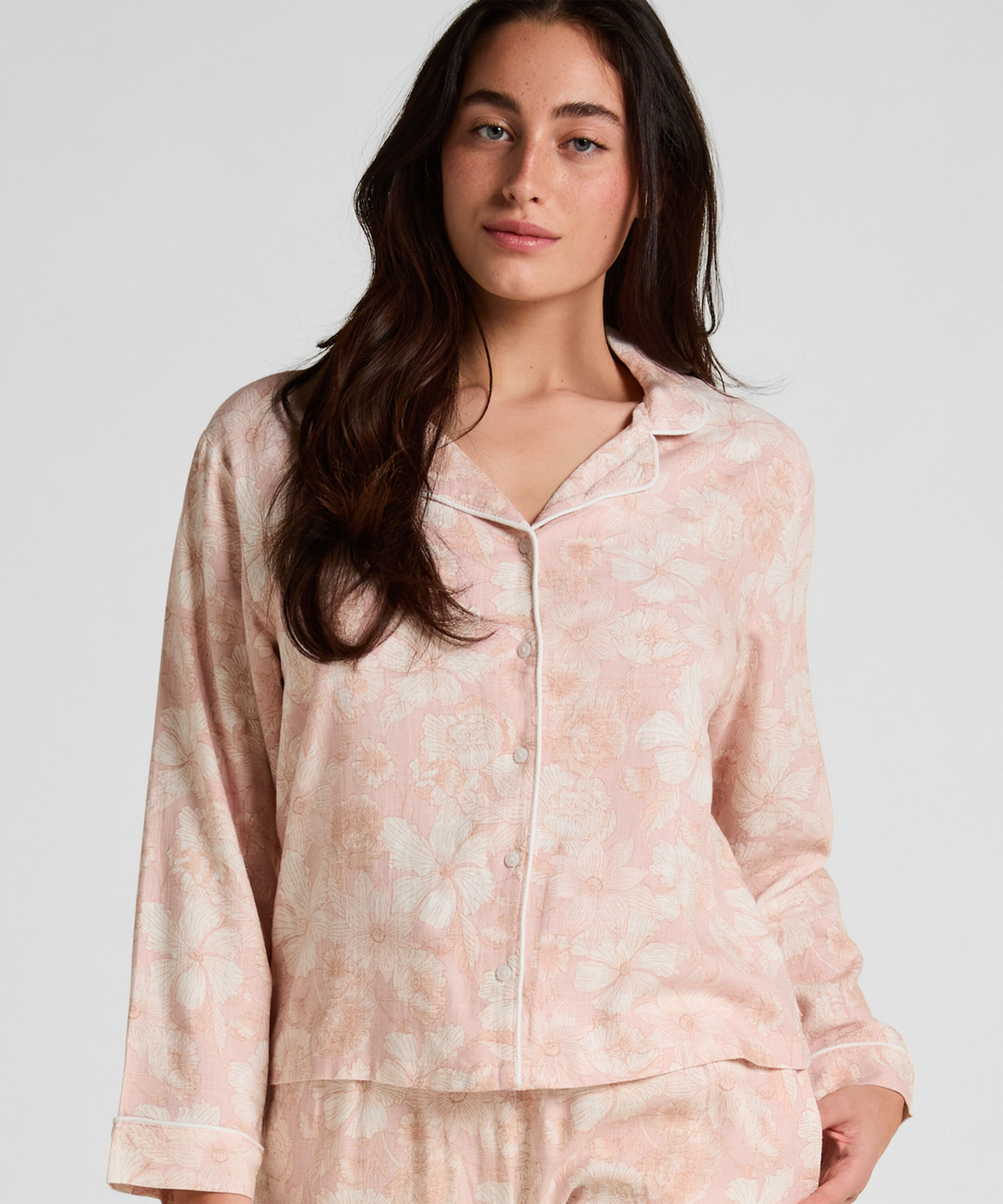 Linnen Pyjamajasje met Bloemenprint