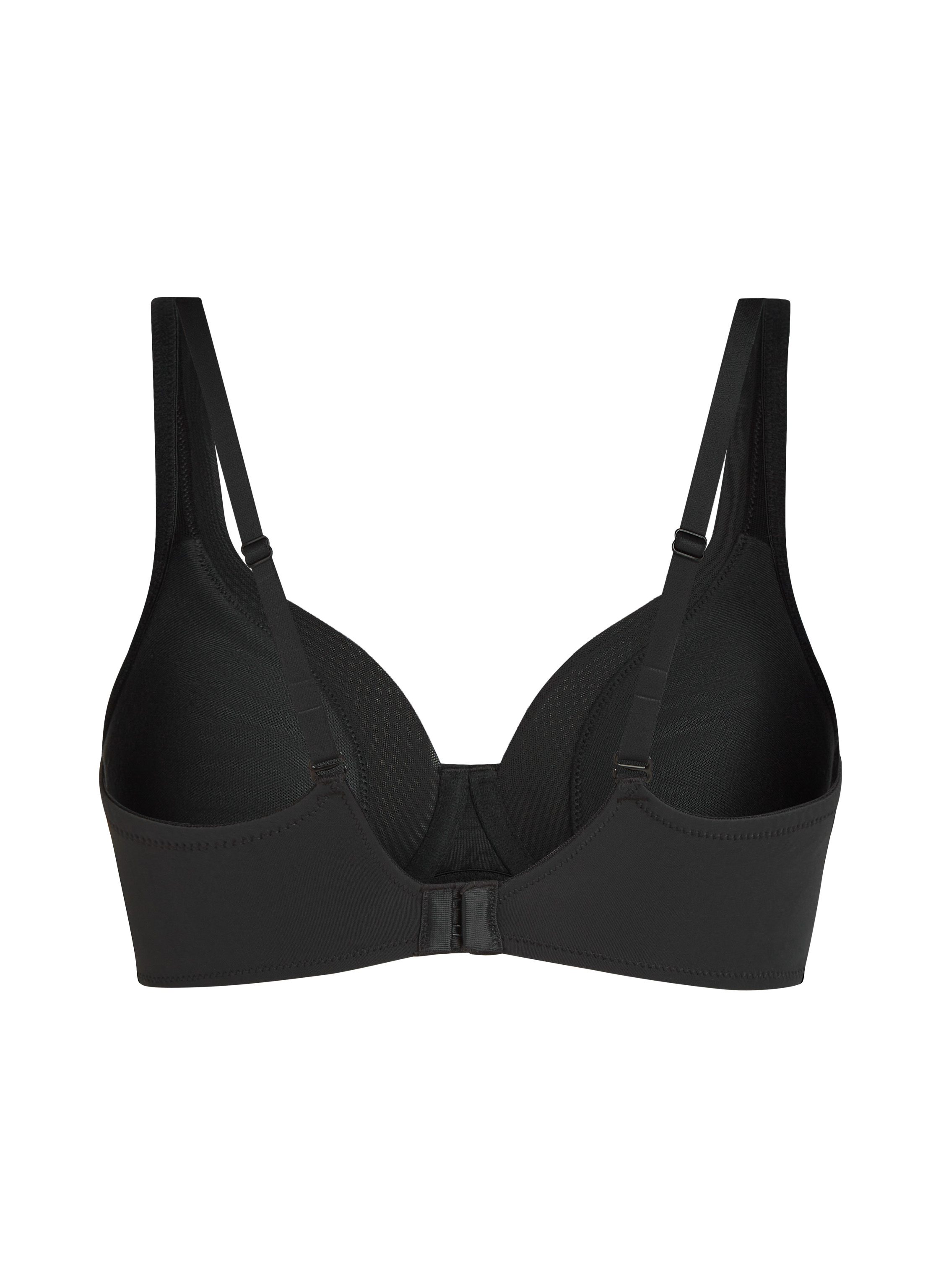Soutien-gorge à armatures non-préformé en maille, Noir, main