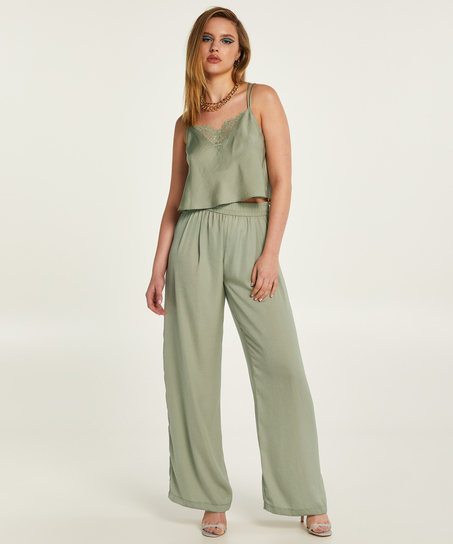 Top Cami en satin Airspun Kim Petras, Vert