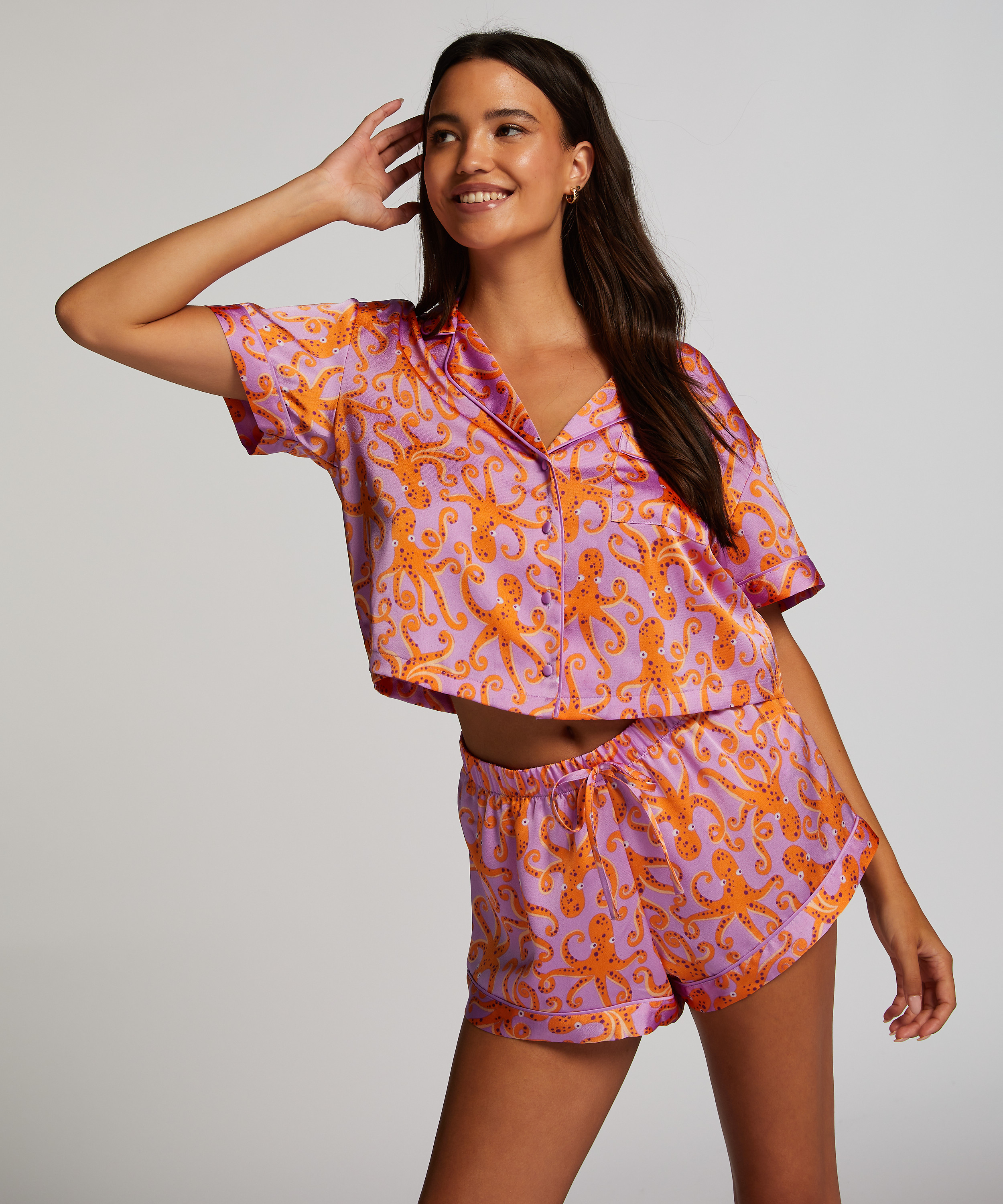 Jacket Satin, Paars, main