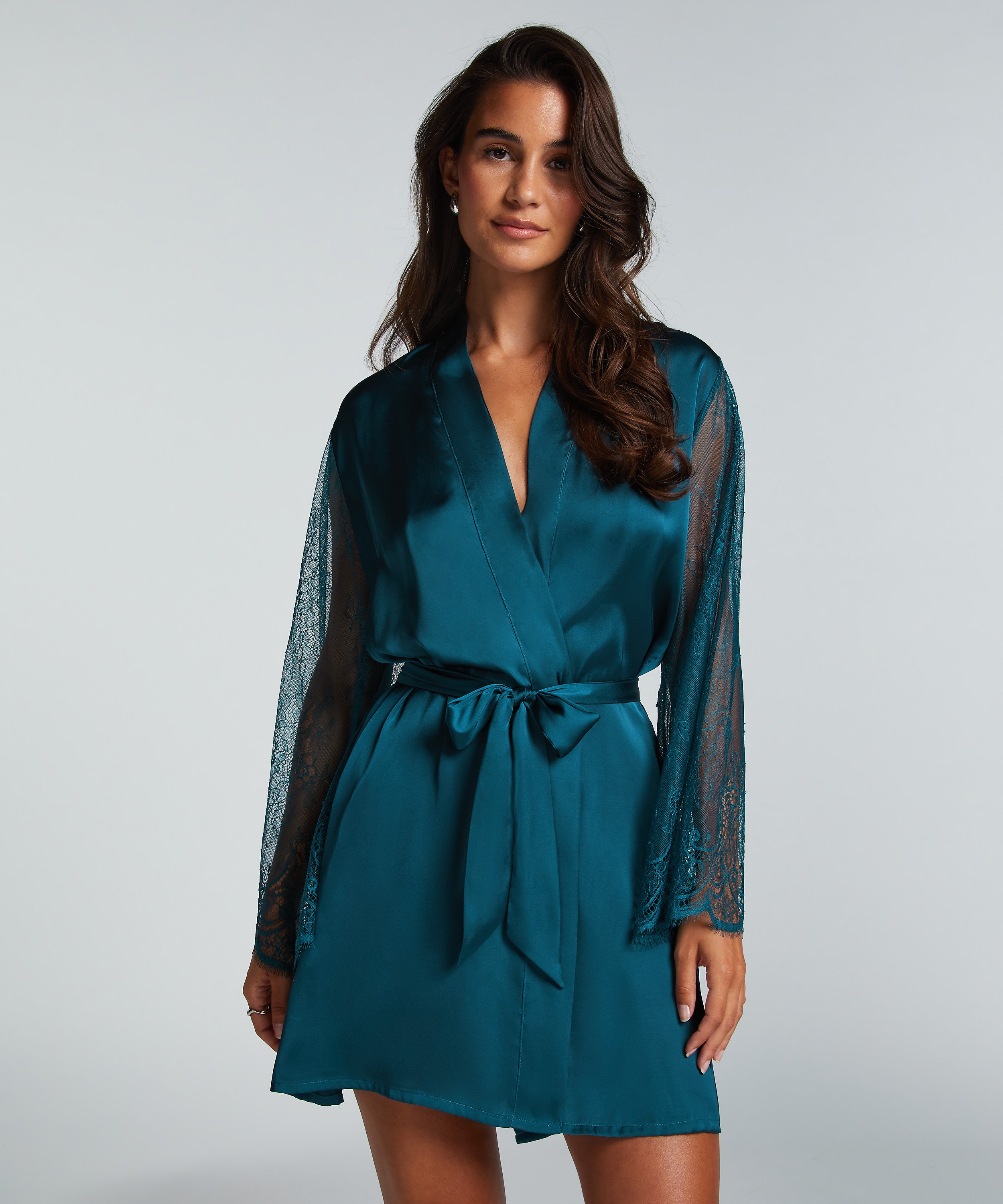 Kimono Satin, Blauw, main