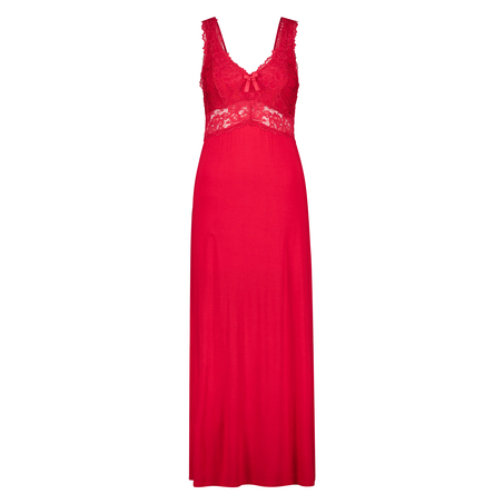 Slipdress Nora Lace Long, Rood