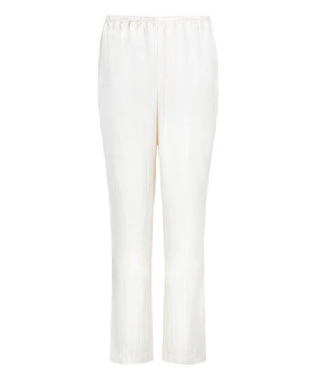Pantalon &agrave; rayures en satin, Blanc