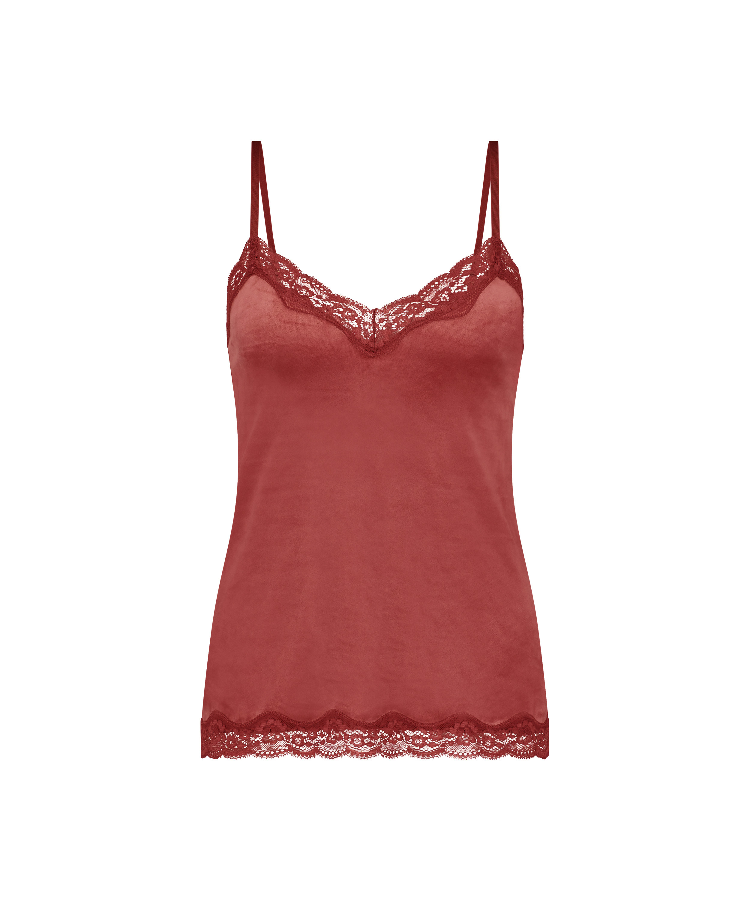 Cami top Velours Lace, Roze, main