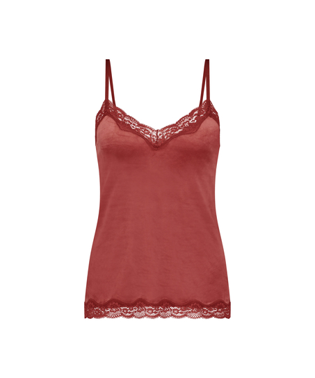 Cami top Velours Lace, Roze