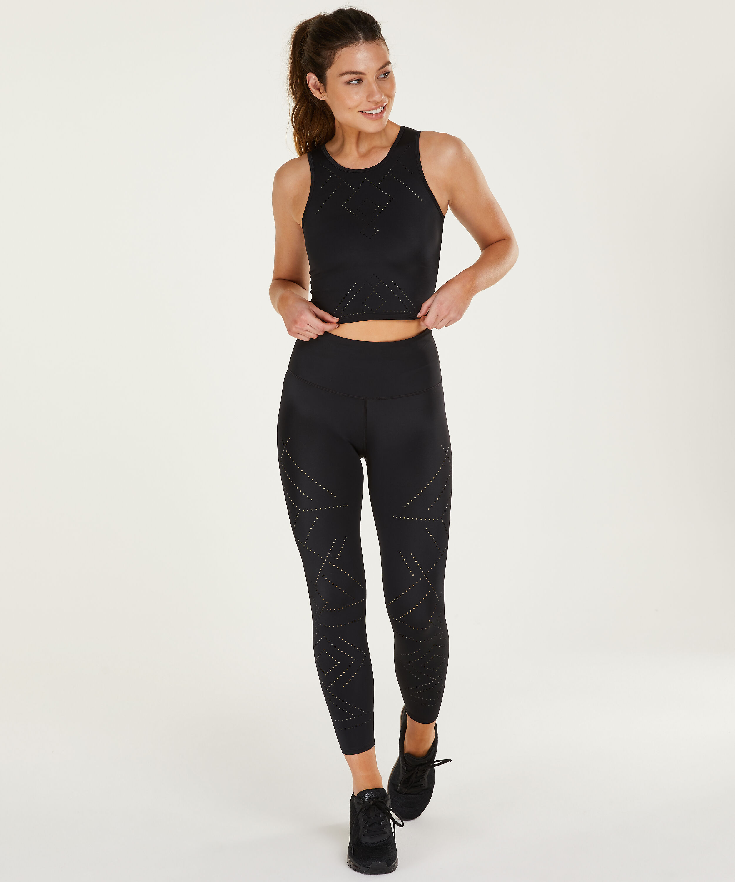 Legging de sport HKMX court Naira taille haute, Noir