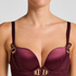 Soutien-gorge à armatures rembourré longline Avela, Rouge
