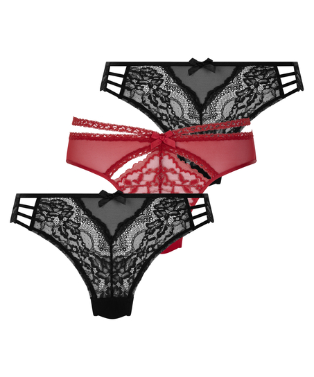 3-pack brazilians, Rood