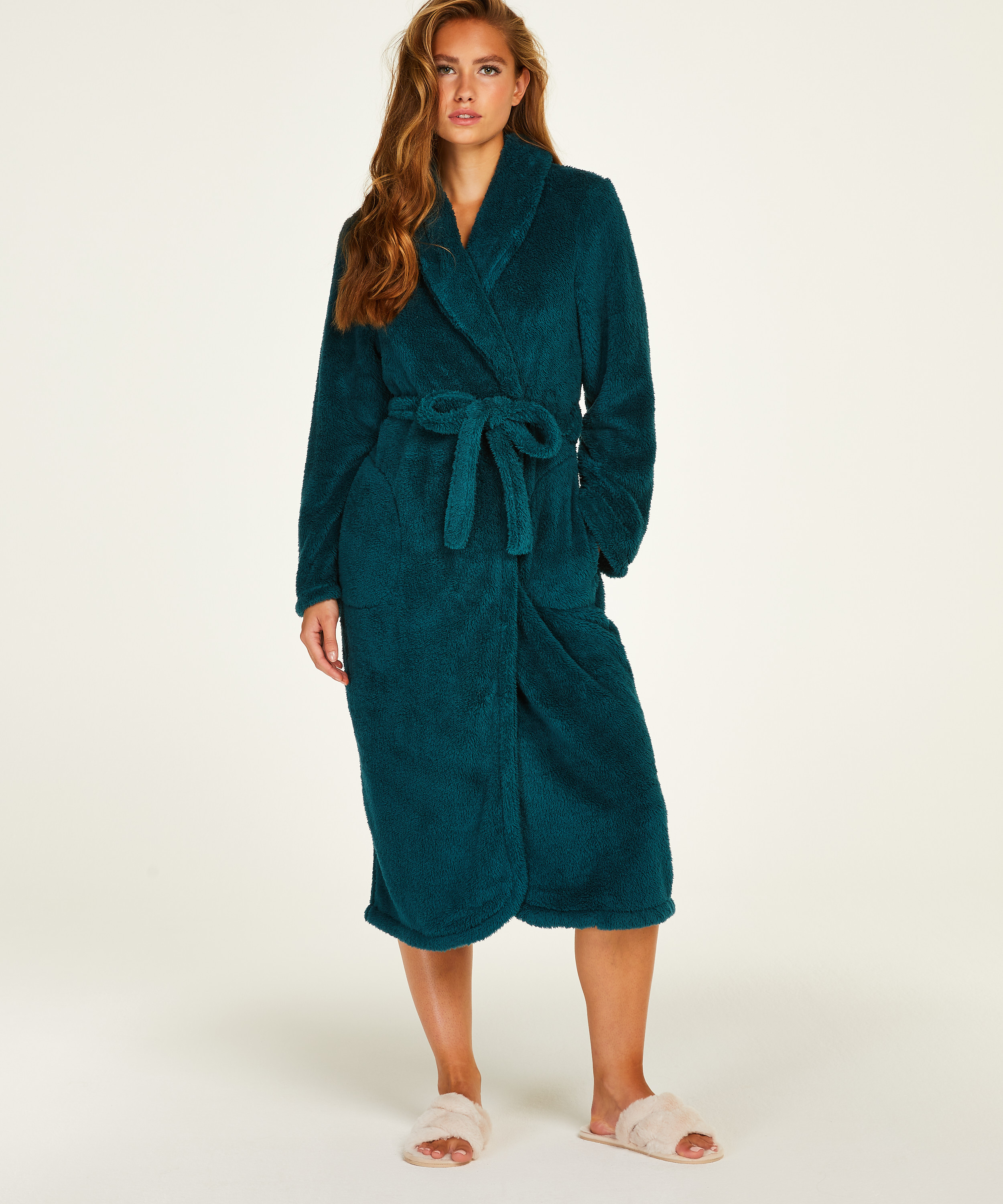 Peignoir Fleece, Bleu, main