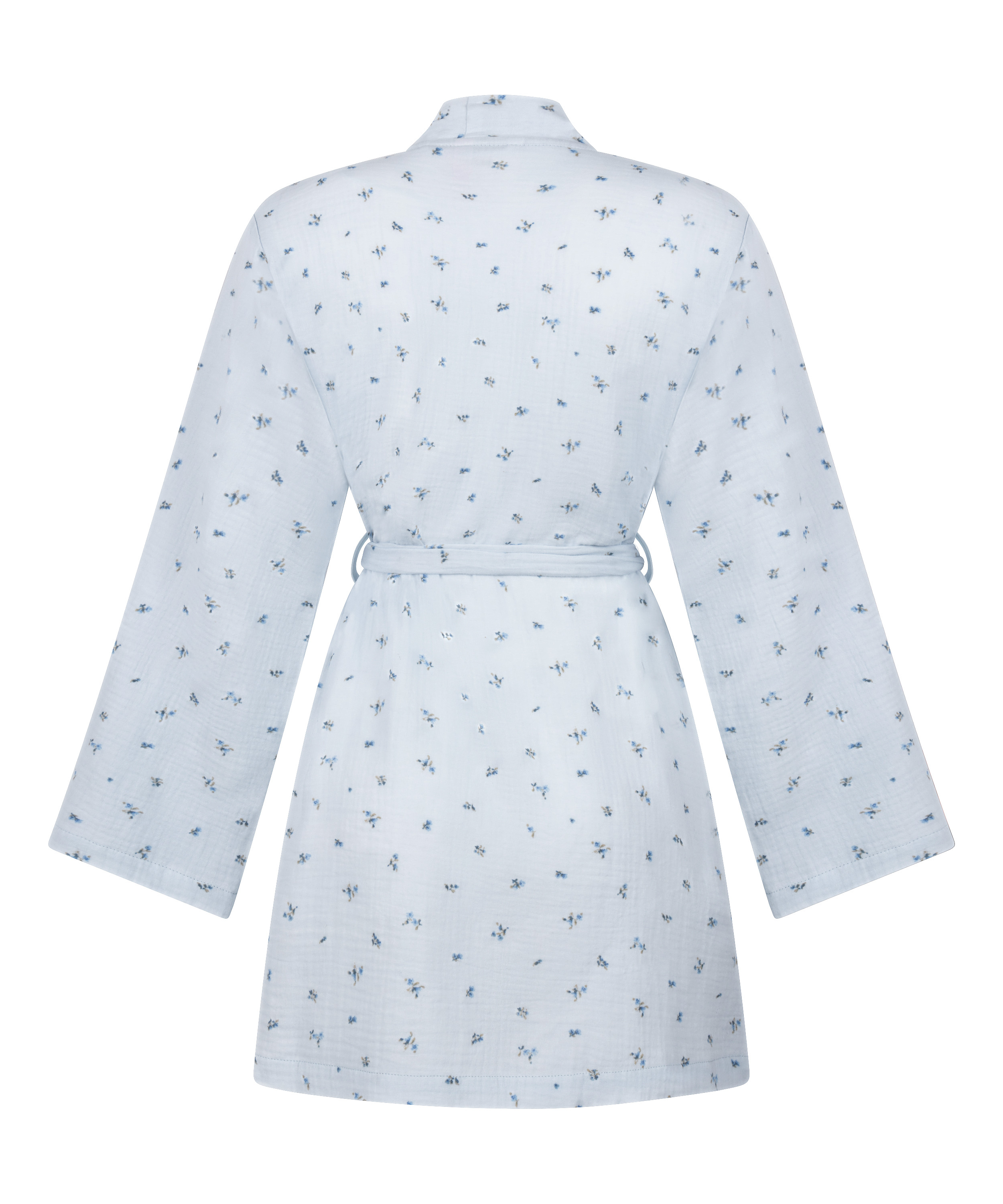 Robe courte en mousseline, Bleu, main