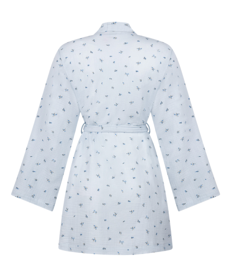 Robe courte en mousseline, Bleu