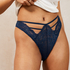 Slip brésilien échancré Clara, Bleu