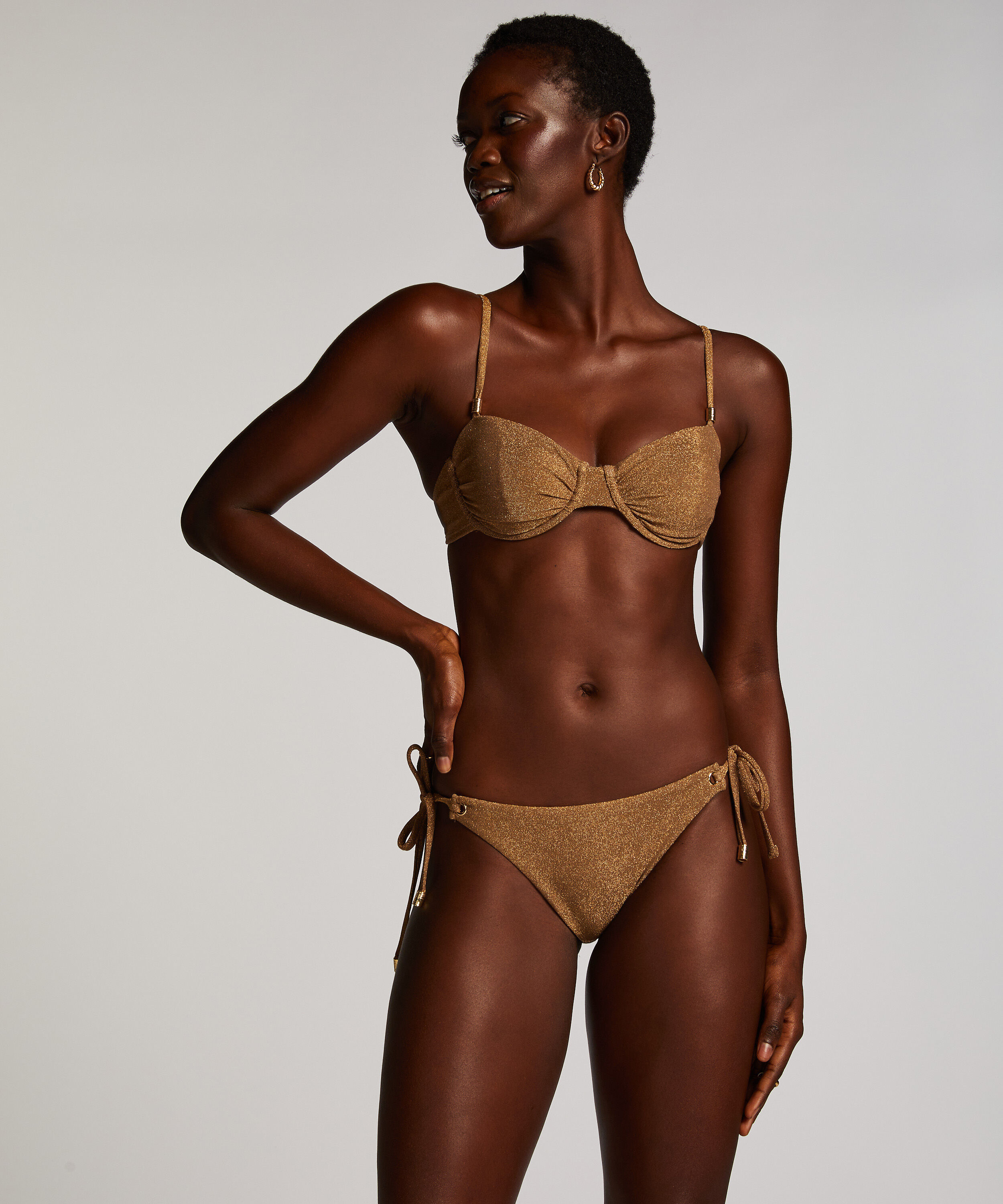 Haut de bikini Goldie Shimmer, Jaune