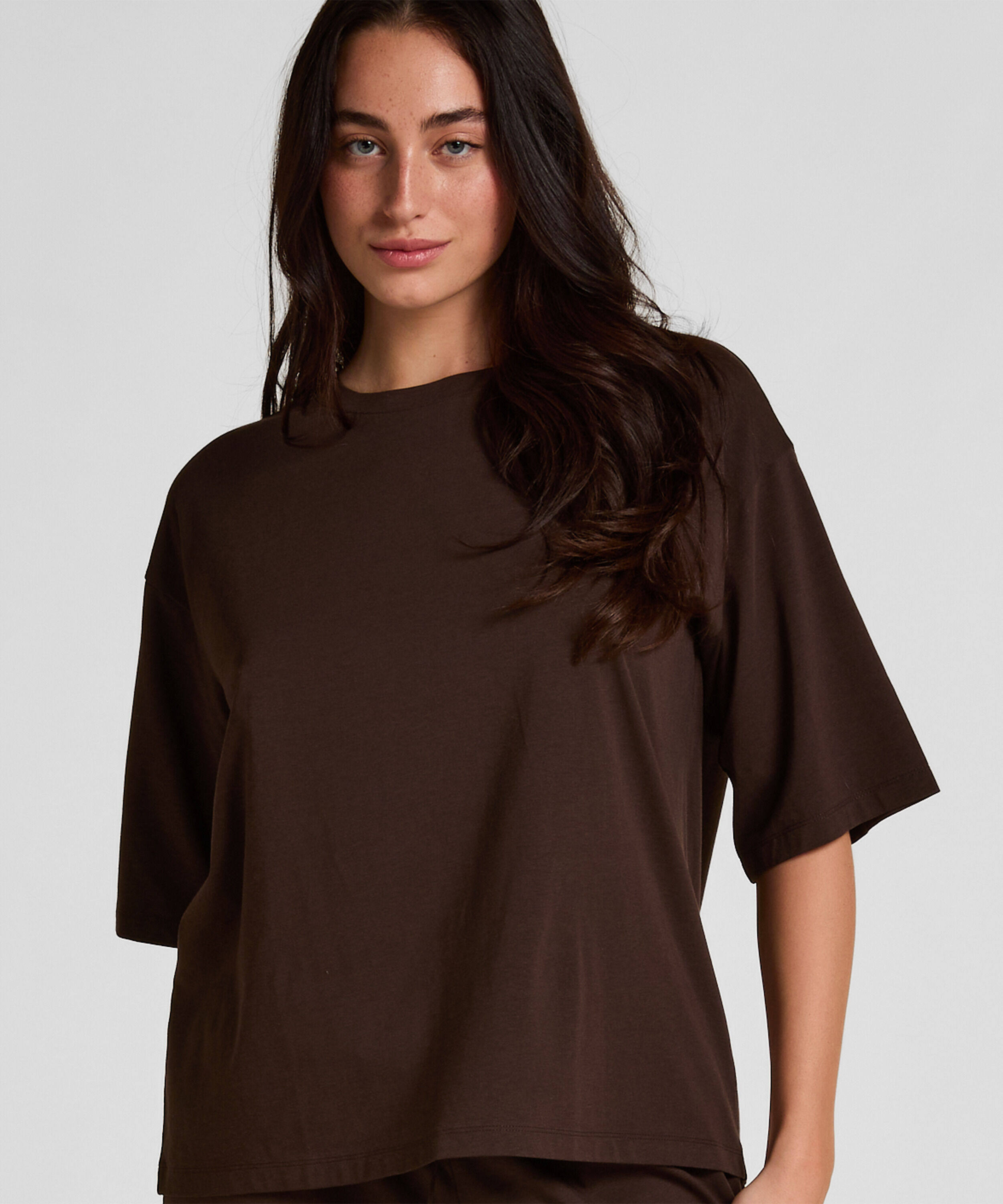 Pyjama Top Loose, Bruin