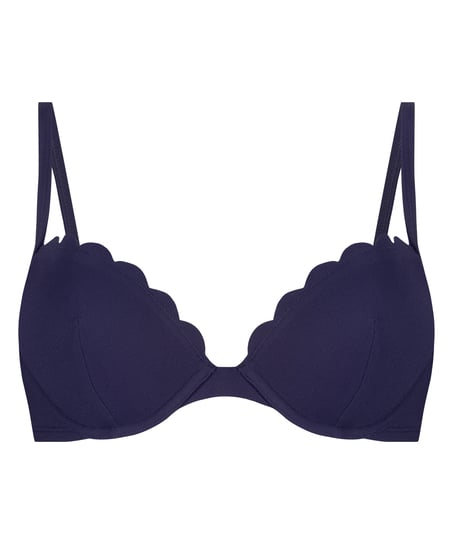 Voorgevormde beugel bikinitop Scallop, Blauw
