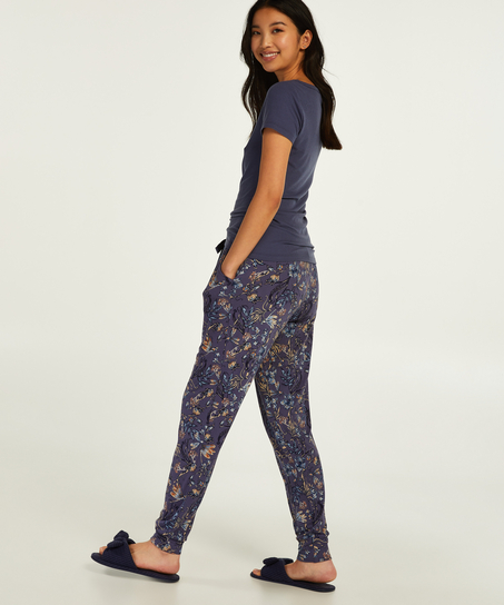 Tall pyjamabroek Ditzy Floral, Blauw