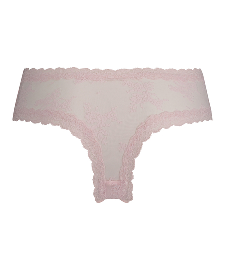 Slip br&eacute;silien V-shape Floral Mesh, Rose