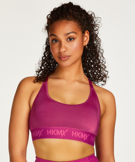 HKMX sport bh The Crop Logo Level 1, Roze