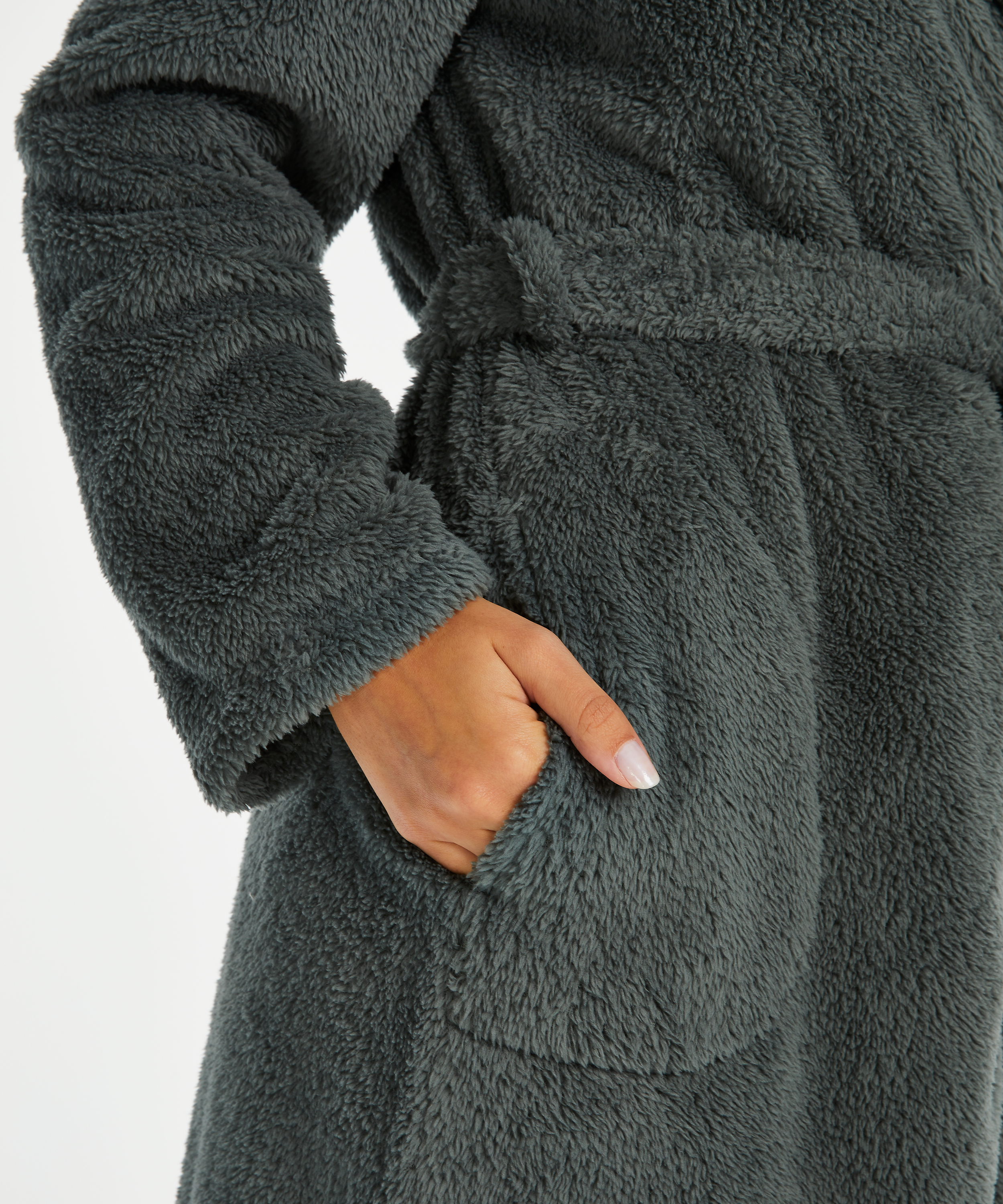 Badjas Fleece kort, Groen, main