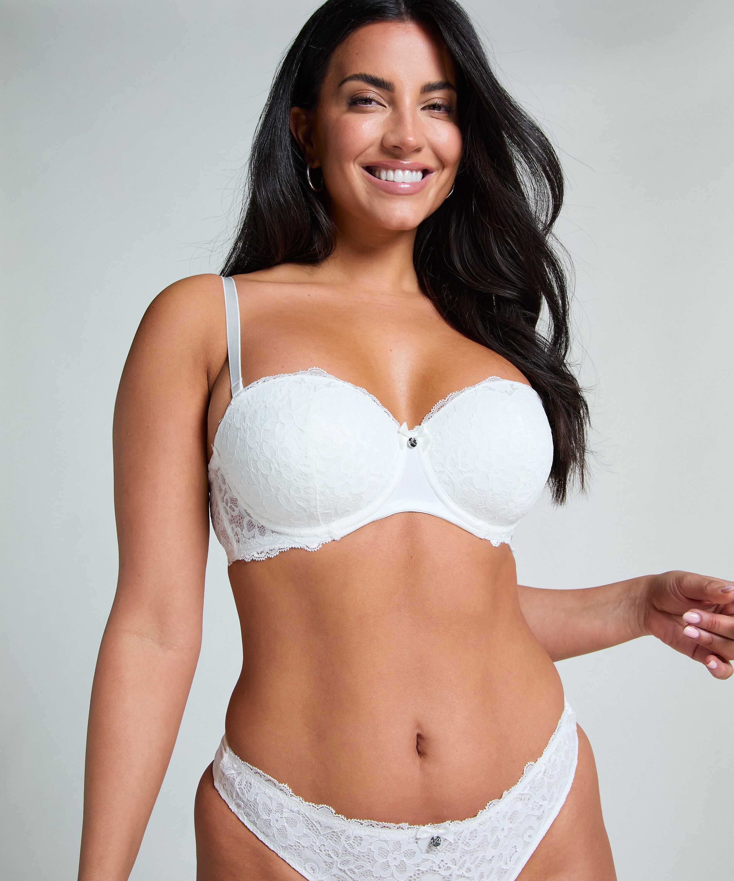 Voorgevormde strapless beugel bh Marine, Wit