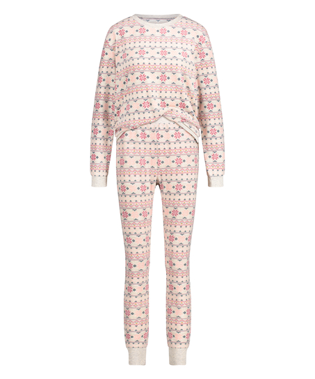 Pyjamaset met tas, Beige