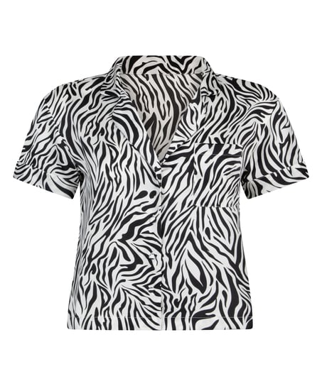 Veste à manches courtes en satin, Blanc